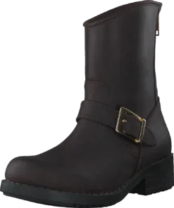 Low Boot Zip Back Brown/Shiny Gold -Duffy kauppa 49754 02 2