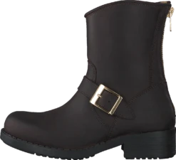 Low Boot Zip Back Brown/Shiny Gold