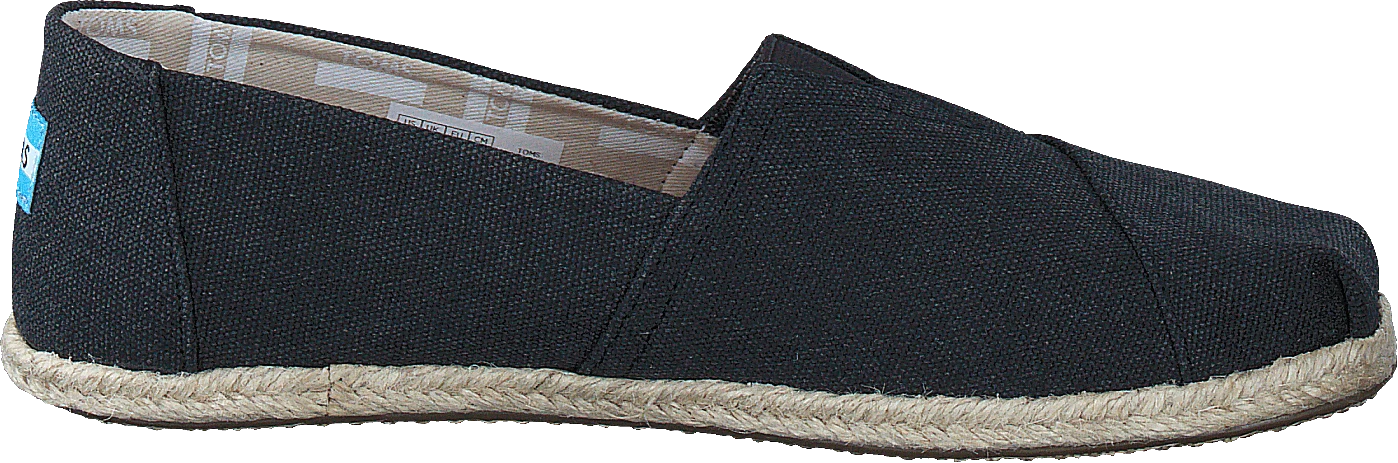 Toms Seasonal Classics Black Washed Canvas Rope Sole 2 Toms Seasonal Classics Black Washed Canvas Rope Sole - Image 2