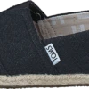 Toms Seasonal Classics Black Washed Canvas Rope Sole