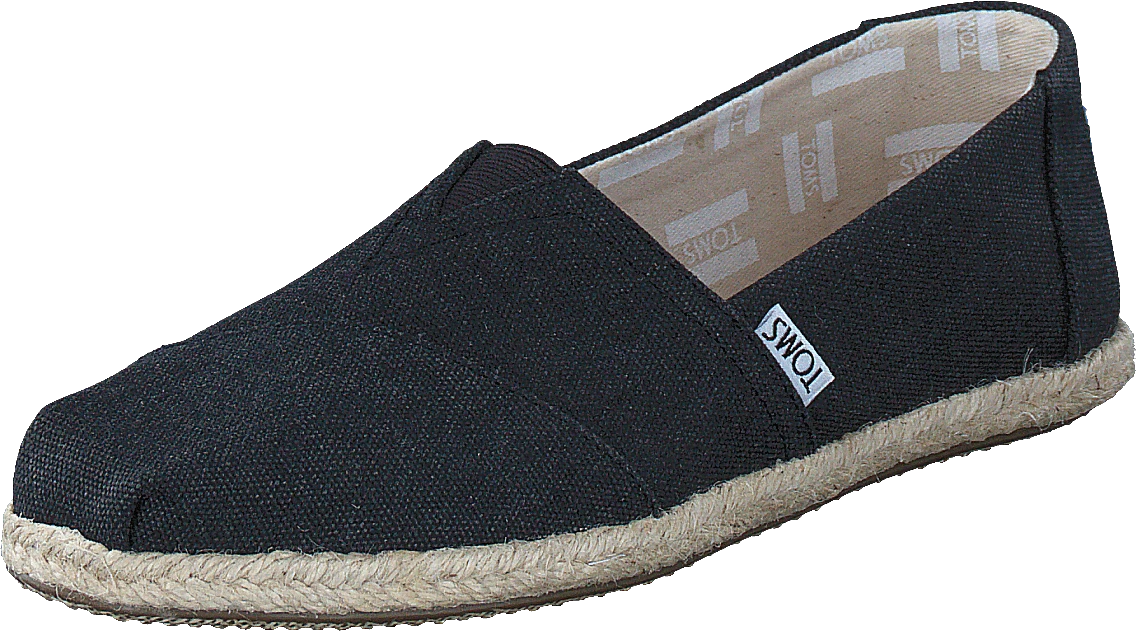 Toms Seasonal Classics Black Washed Canvas Rope Sole 3 Toms Seasonal Classics Black Washed Canvas Rope Sole - Image 3