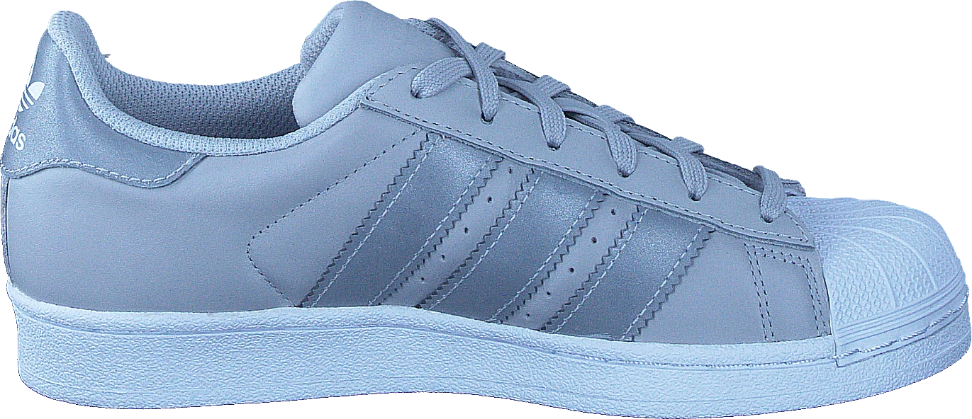 Adidas Originals Superstar J Lgh Solid Grey/Silver Met/Wht 2 Adidas Originals Superstar J Lgh Solid Grey/Silver Met/Wht - Image 2