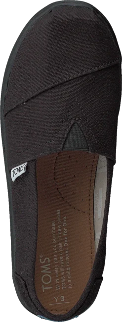 Toms Alpargata Youth Black Canvas -Duffy kauppa 60063 34 5