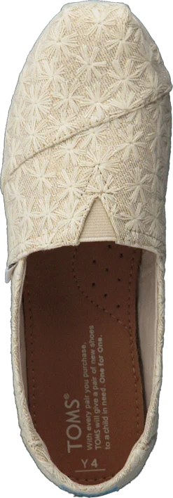 Toms Alpargata Youth Natural Daisy Metallic -Duffy kauppa 60063 41 5