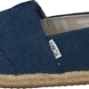 Toms Alpargata Navy Washed Canvas Rope Sole
