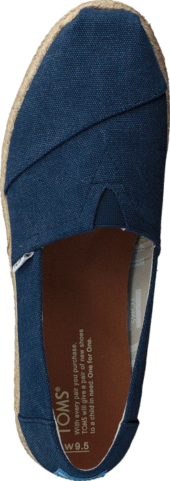 Toms Alpargata Navy Washed Canvas Rope Sole -Duffy kauppa 60063 69 5