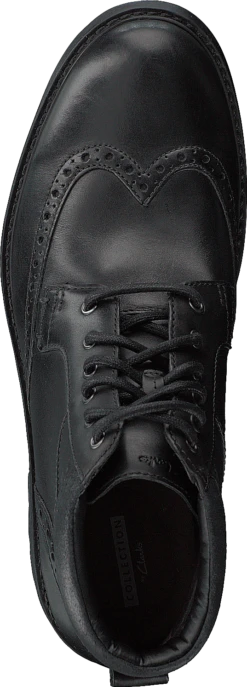 Clarks Curington Rise Blk Smooth Lea -Duffy kauppa 60111 42 5