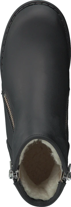 Mid Zip Boot Warm Lining Black/shiny Silver -Duffy kauppa 60115 32 5