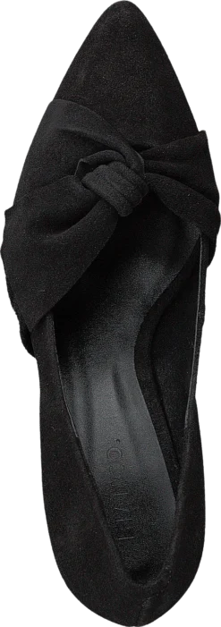 Bianco Zita Suede Bow Pump 101 - Black 1 -Duffy kauppa 60125 56 5