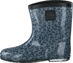 Rubber Boot Baby Leopard - Blue