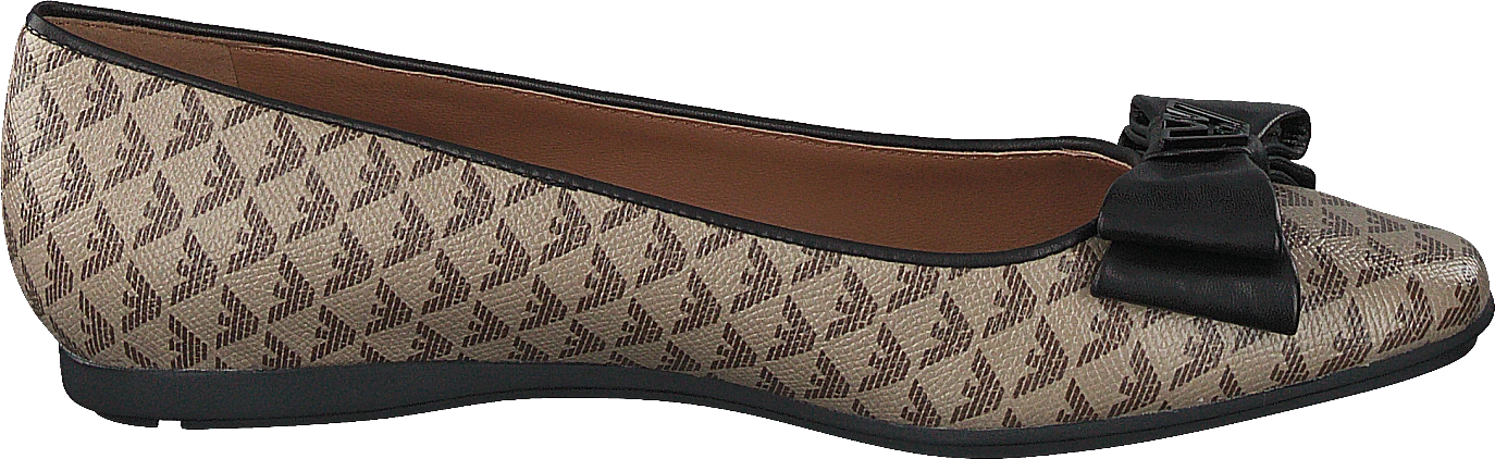 Emporio Armani Ballet Flat R552 Ecru/d.brown+black 2 Emporio Armani Ballet Flat R552 Ecru/d.brown+black - Image 2