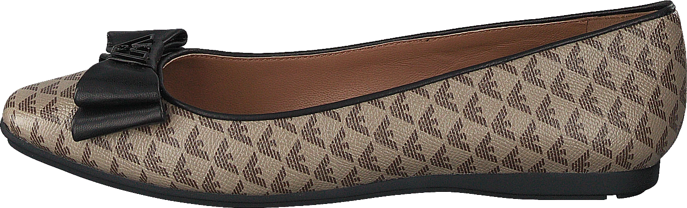 Emporio Armani Ballet Flat R552 Ecru/d.brown+black 1 Emporio Armani Ballet Flat R552 Ecru/d.brown+black