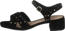 Clarks Sheer35 Strap Black Suede Studded