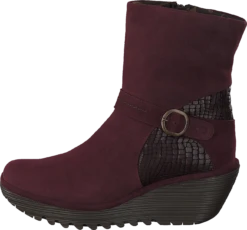 Fly London Yome083fly Silky/croco Wine