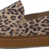 Toms Palma Leather Wrap Desert Tan Leopard Print Suede