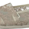 Toms Hibiscus Floral Lace Alprg Natural Metallic