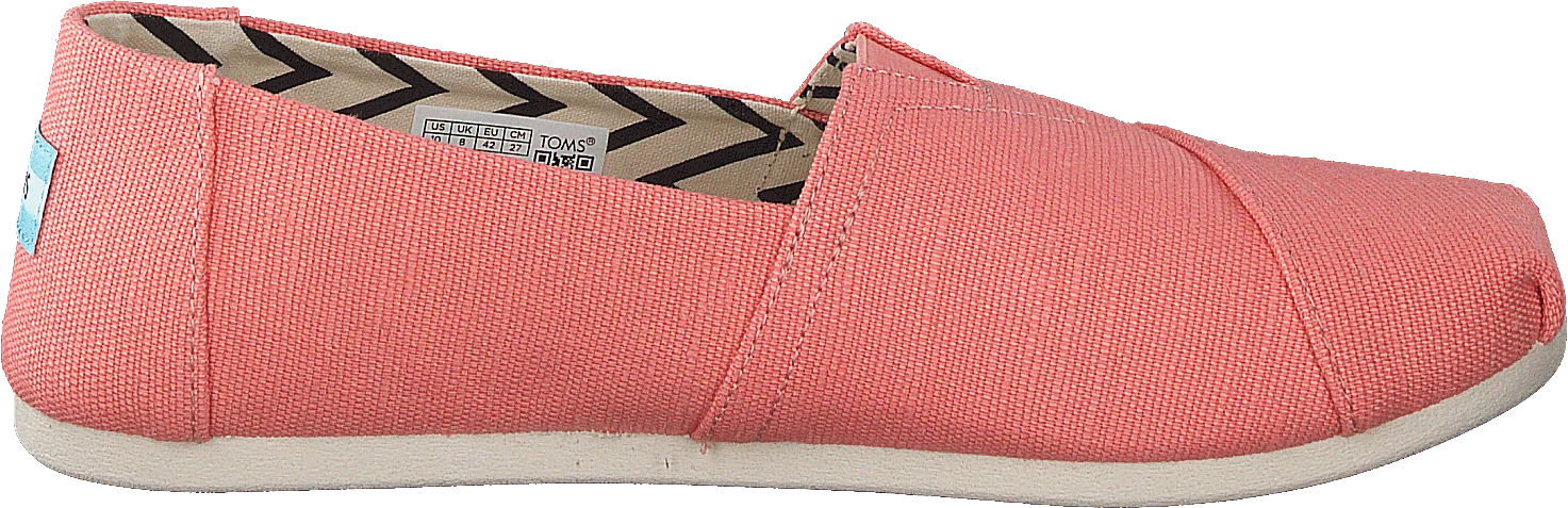 Toms Classic Heritage Recycled Canv Peach Pink 2 Toms Classic Heritage Recycled Canv Peach Pink - Image 2