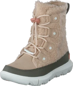 Youth Sorel Explorer Cozy Nova Sand, Stone Green -Duffy kauppa 60701 89 2