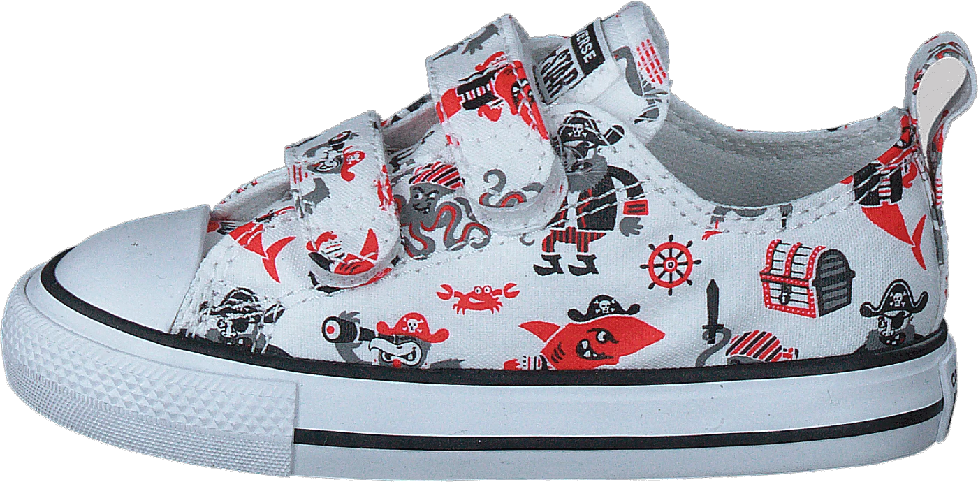 Converse Chuck Taylor All Star 2v Pirat 102-white/university Red/black 1 Converse Chuck Taylor All Star 2v Pirat 102-white/university Red/black